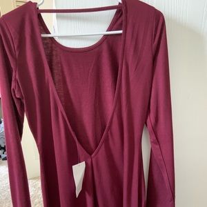Maroon dress with open back